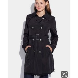 Betsey Johnson Lace Trim Trench Coat